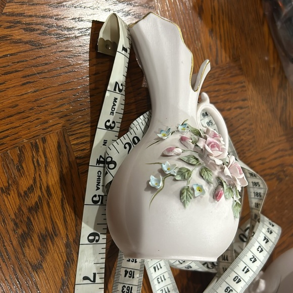 Vintage Lefton China Hand-Painted Flower Bud Vase 1186 and Candy Dish 1779 Set - Picture 17 of 17